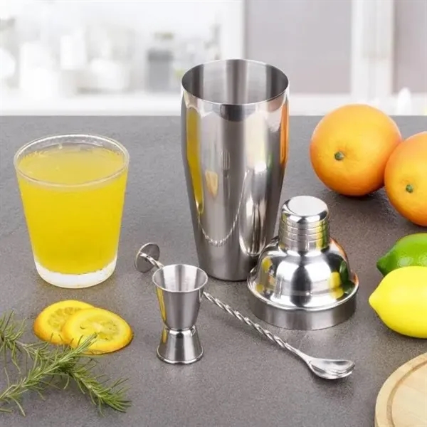 24 oz Stainless Steel Cocktail Shaker Set - 24 oz Stainless Steel Cocktail Shaker Set - Image 4 of 4