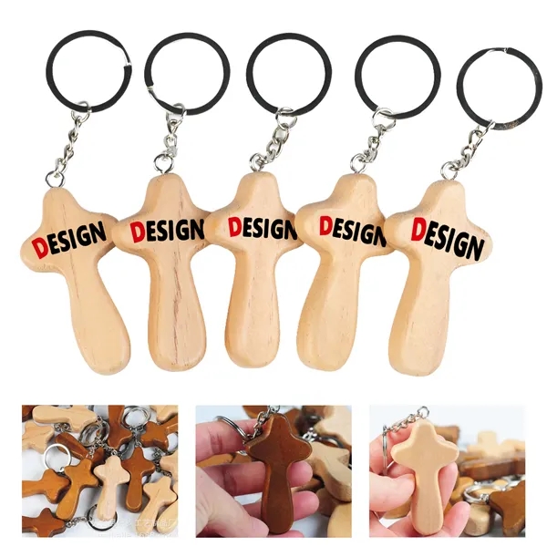 Wooden Cross Keychain - Wooden Cross Keychain - Image 0 of 3