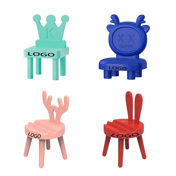 Cute Cartoon Chair Cell Phone Holder Rabbit Reindeer Crown