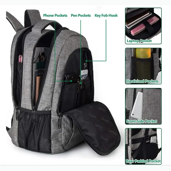 Multi-Functional High Tech Bag Laptop Backpack - Multi-Functional High Tech Bag Laptop Backpack - Image 5 of 8