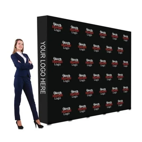 10ft x 8ft Step and Repeat Fabric Pop Up Straight Display - 10ft x 8ft Step and Repeat Fabric Pop Up Straight Display - Image 0 of 4