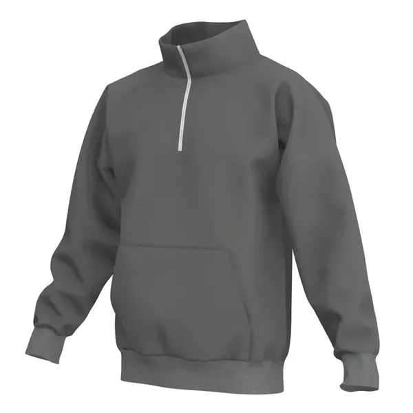 Cadet Collar Sweatshirt with 1/4 Zipper And Pouch - Cadet Collar Sweatshirt with 1/4 Zipper And Pouch - Image 0 of 0