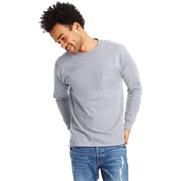 Hanes Men's Authentic-T Long-Sleeve Pocket T-Shirt - Hanes Men's Authentic-T Long-Sleeve Pocket T-Shirt - Image 12 of 68