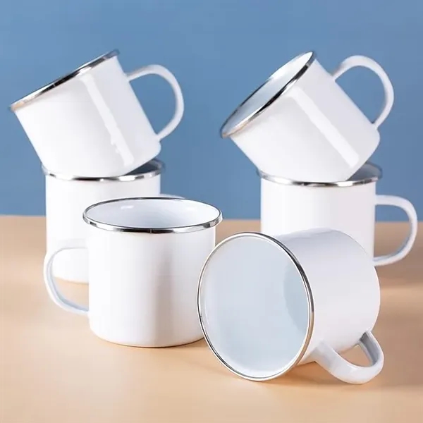 12oz Enameled Steel Cup with Stainless Rim - 12oz Enameled Steel Cup with Stainless Rim - Image 3 of 3