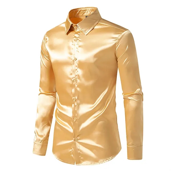 Men Solid Color Gorgeous Long Sleeve Shirt - Men Solid Color Gorgeous Long Sleeve Shirt - Image 4 of 6