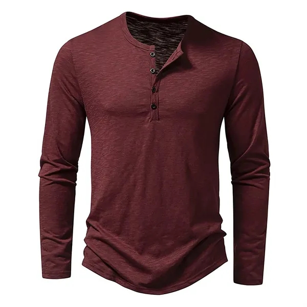 Mens Stand Collar Long Sleeve  T Shirt - Mens Stand Collar Long Sleeve  T Shirt - Image 2 of 4
