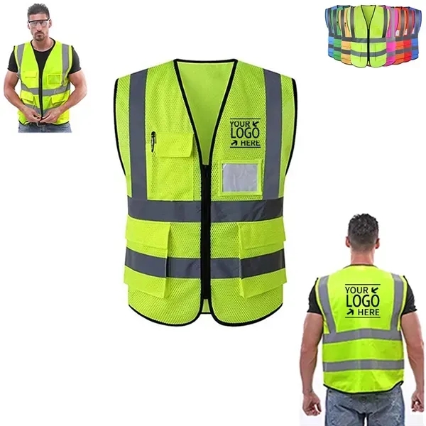 High Visibility Mash Safety Vest With Pockets - High Visibility Mash Safety Vest With Pockets - Image 0 of 1