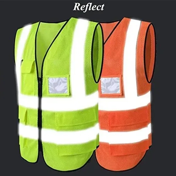 High Visibility Mash Safety Vest With Pockets - High Visibility Mash Safety Vest With Pockets - Image 1 of 1