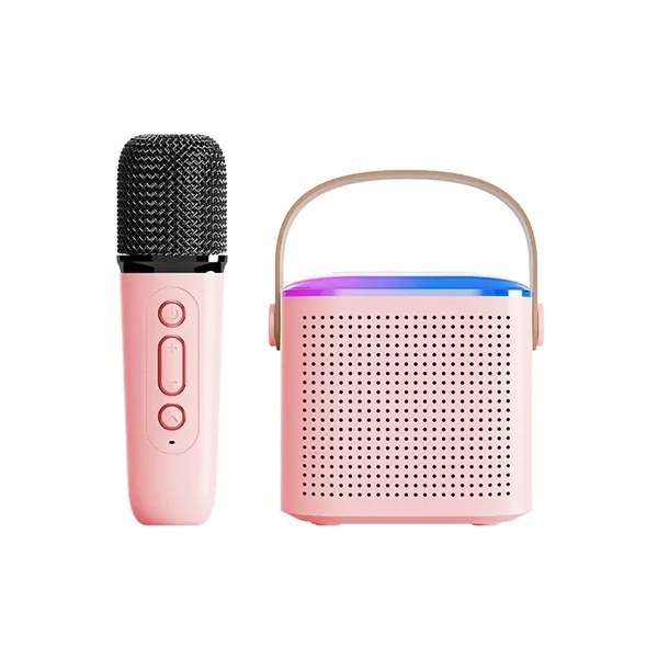 Mini Portable Bluetooth Karaoke Speaker with 2 Wireless Mics - Mini Portable Bluetooth Karaoke Speaker with 2 Wireless Mics - Image 2 of 2