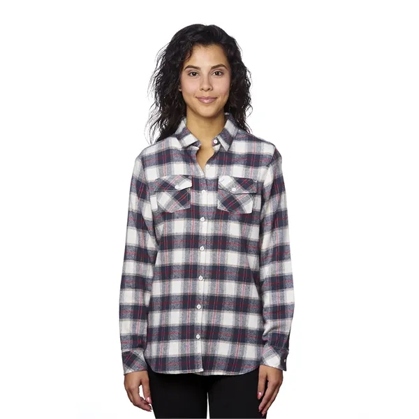 Burnside Ladies' Plaid Boyfriend Flannel Shirt - Burnside Ladies' Plaid Boyfriend Flannel Shirt - Image 51 of 51