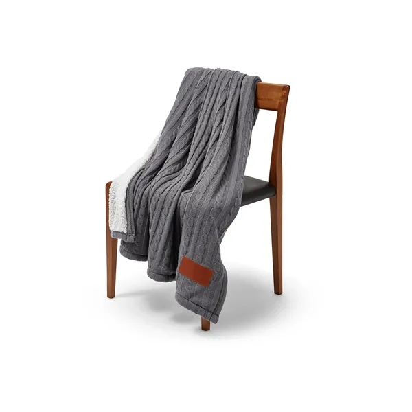 Leeman Cable Knit Sherpa Throw - Leeman Cable Knit Sherpa Throw - Image 3 of 9