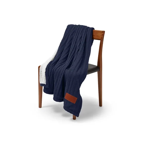 Leeman Cable Knit Sherpa Throw - Leeman Cable Knit Sherpa Throw - Image 4 of 9