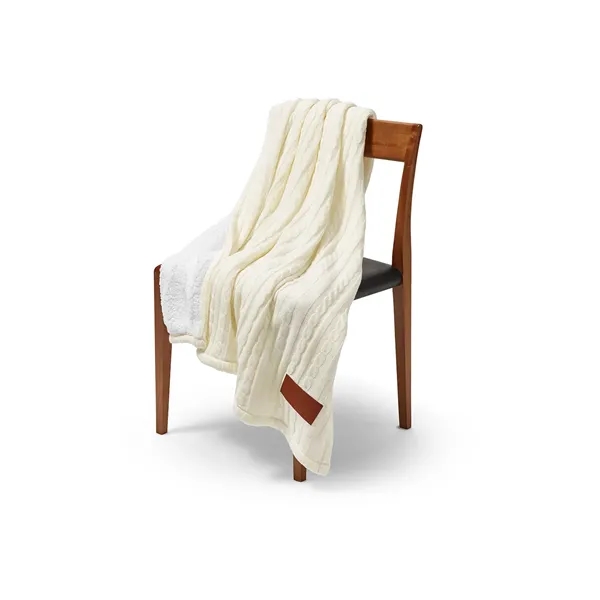 Leeman Cable Knit Sherpa Throw - Leeman Cable Knit Sherpa Throw - Image 8 of 9