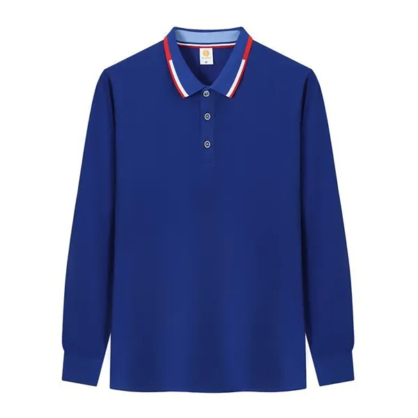 Unisex Long Sleeve Polo Shirt - Unisex Long Sleeve Polo Shirt - Image 1 of 6