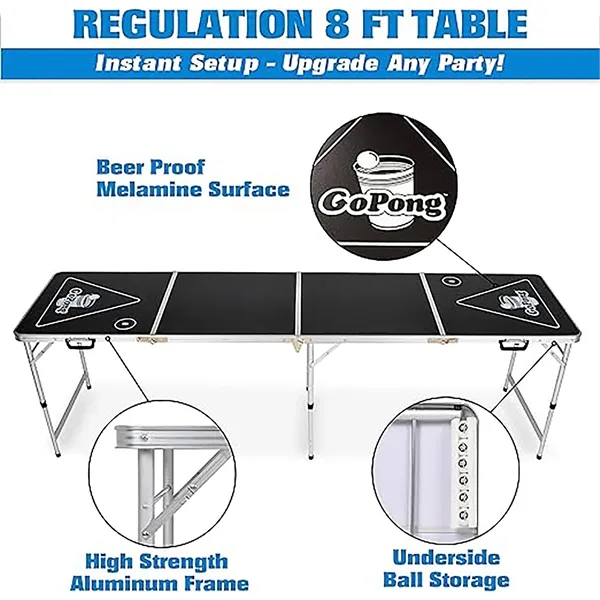 8 Foot Portable Beer Pong/Tailgate Tables - 8 Foot Portable Beer Pong/Tailgate Tables - Image 1 of 3