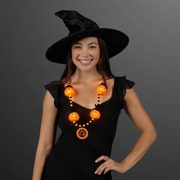 LED Hocus Pocus Pumpkins Beads with Medallion - LED Hocus Pocus Pumpkins Beads with Medallion - Image 3 of 4
