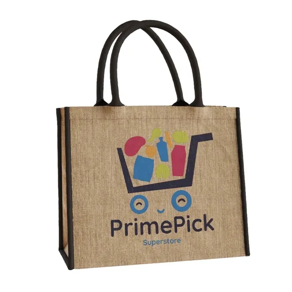 Custom Large Jute Tote - Custom Large Jute Tote - Image 1 of 6