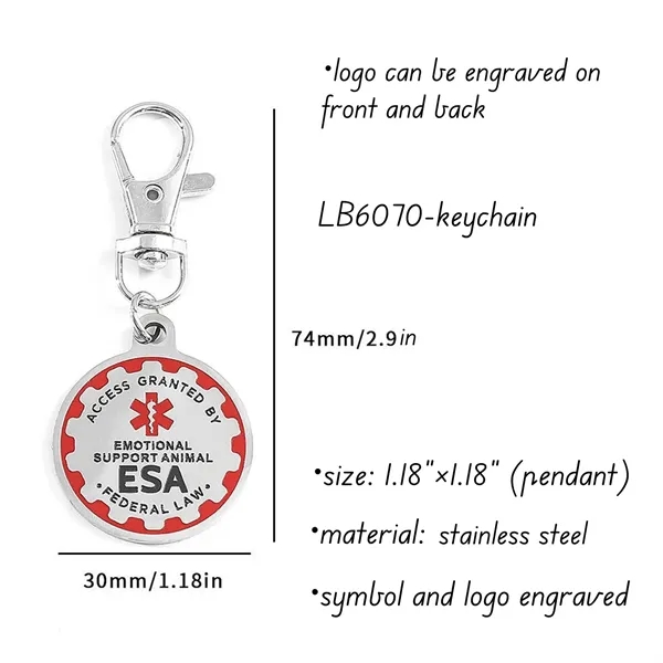 Custom Servcie Dog Tag Animal Pet ID with Alert Symbol - Custom Servcie Dog Tag Animal Pet ID with Alert Symbol - Image 3 of 5