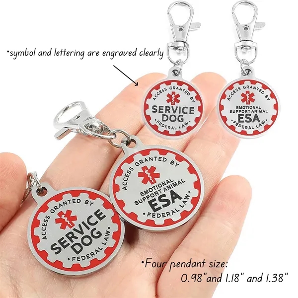 Custom Servcie Dog Tag Animal Pet ID with Alert Symbol - Custom Servcie Dog Tag Animal Pet ID with Alert Symbol - Image 4 of 5