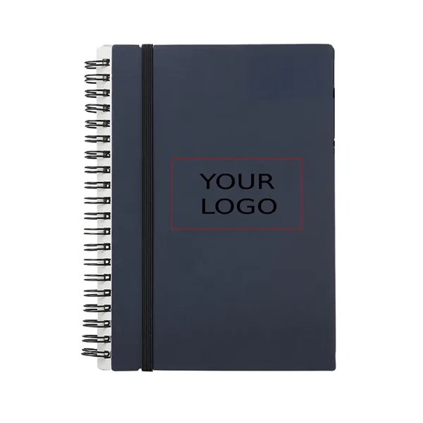 Elastic Closure Recycled Spiral Notebook - Elastic Closure Recycled Spiral Notebook - Image 2 of 6