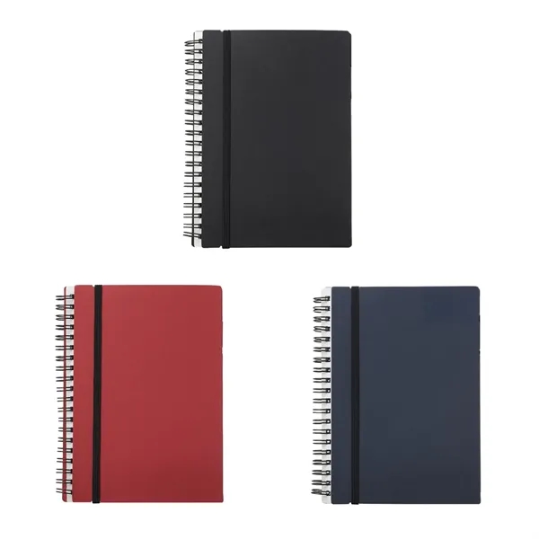 Elastic Closure Recycled Spiral Notebook - Elastic Closure Recycled Spiral Notebook - Image 3 of 6