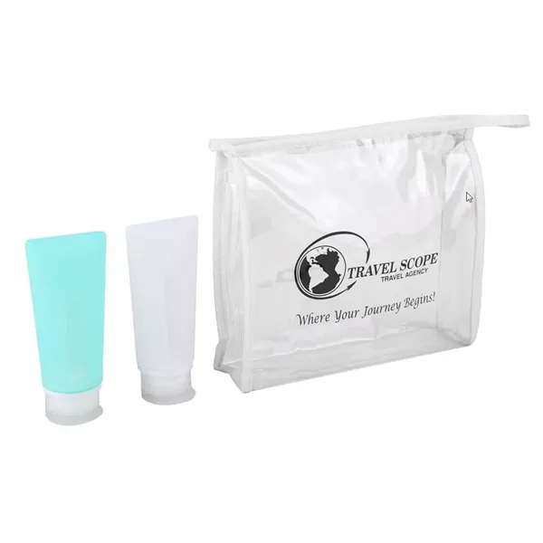 3 oz Silicone Bottles Travel Set with Clear Case - 3 oz Silicone Bottles Travel Set with Clear Case - Image 0 of 4