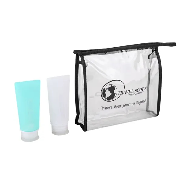 3 oz Silicone Bottles Travel Set with Clear Case - 3 oz Silicone Bottles Travel Set with Clear Case - Image 1 of 4