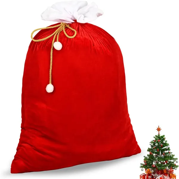 Santa Claus Large Gingham Gift Bag - Santa Claus Large Gingham Gift Bag - Image 0 of 4