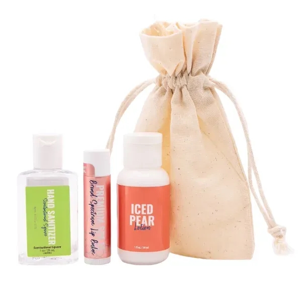 Iced Pear Gift Set: Lip Balm, Lotion, Scented Hand Sanitizer - Iced Pear Gift Set: Lip Balm, Lotion, Scented Hand Sanitizer - Image 3 of 13