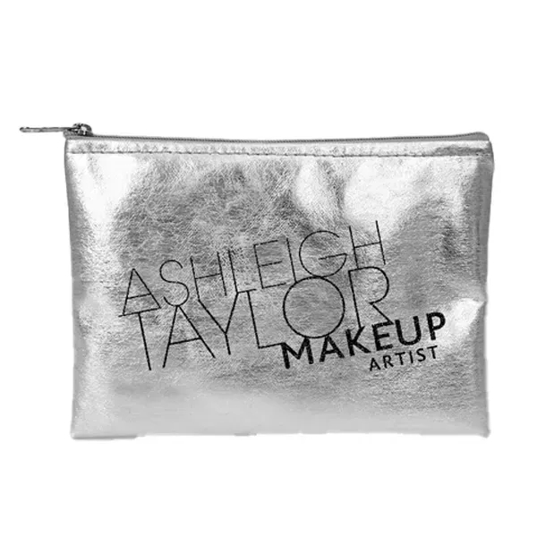 Metallic Vegan Leather Zippered Pouch - Metallic Vegan Leather Zippered Pouch - Image 1 of 1