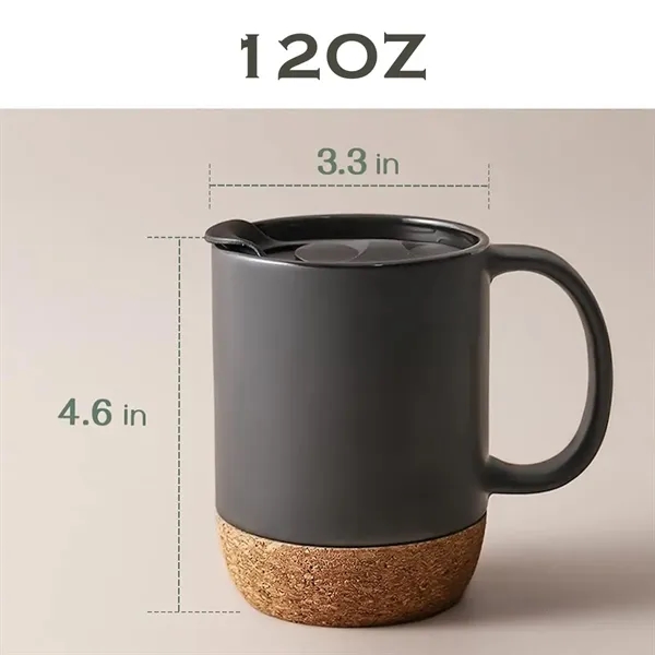 Custom 12oz Ceramic Coffee Mug with Cork Bottom - Custom 12oz Ceramic Coffee Mug with Cork Bottom - Image 1 of 1