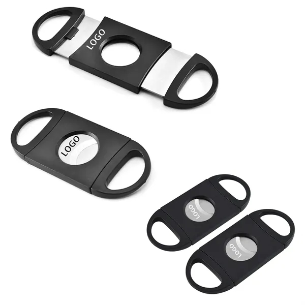 Custom Black Cigar Cutter Double Blade Guillotine