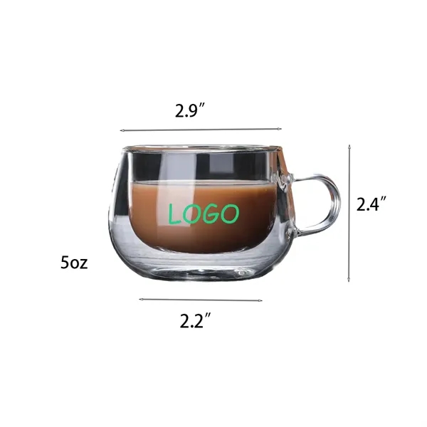 5OZ Double-Walled Glass Insulated Mug - 5OZ Double-Walled Glass Insulated Mug - Image 1 of 1