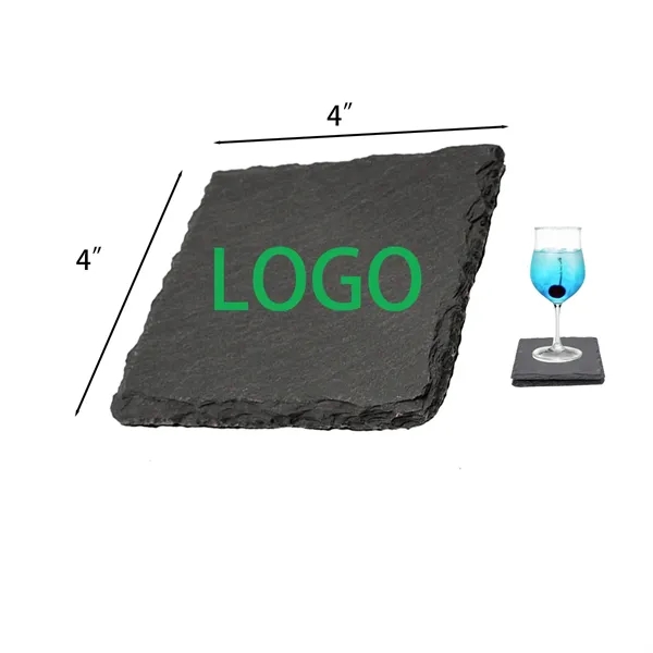 4" x 4" Natural Insulated Slate Coasters - 4" x 4" Natural Insulated Slate Coasters - Image 0 of 1