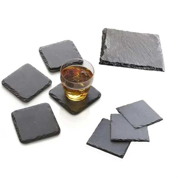 4" x 4" Natural Insulated Slate Coasters - 4" x 4" Natural Insulated Slate Coasters - Image 1 of 1