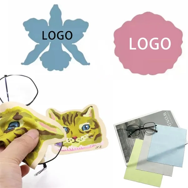 Custom Shape Microfiber Glasses Cleaning Cloth