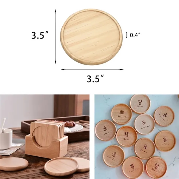 Custom Simple Natural Wooden Round Coaster