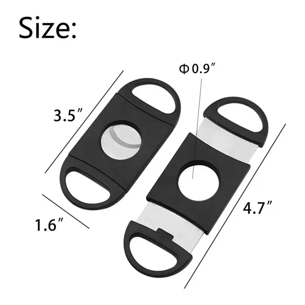 Custom Black Cigar Cutter Double Blade Guillotine