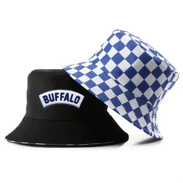 Checkered Cotton Bucket Hat - Checkered Cotton Bucket Hat - Image 2 of 2