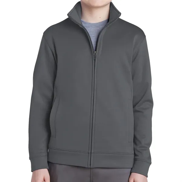 Sport-Tek® Youth Sport-Wick® Fleece Full-Zip Jacket - Sport-Tek® Youth Sport-Wick® Fleece Full-Zip Jacket - Image 2 of 6
