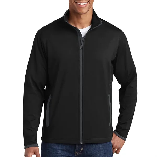 Sport-Tek® Sport-Wick® Stretch Contrast Full-Zip Jacket - Sport-Tek® Sport-Wick® Stretch Contrast Full-Zip Jacket - Image 1 of 6