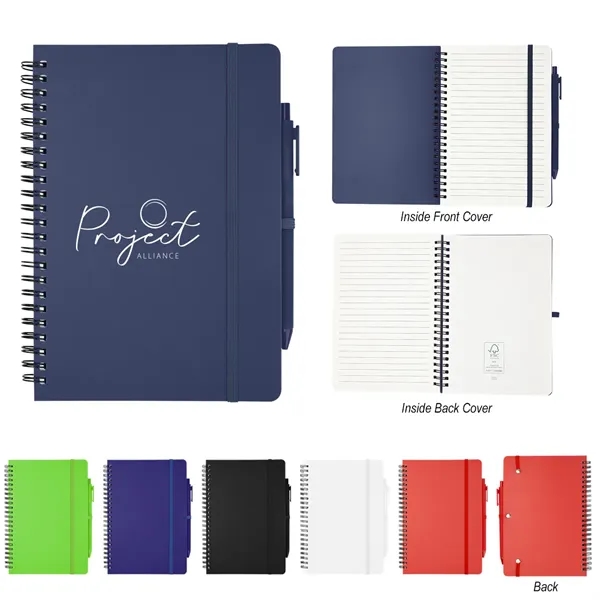 REPREVE® Recycled Spiral Notebook with Pen - REPREVE® Recycled Spiral Notebook with Pen - Image 0 of 6