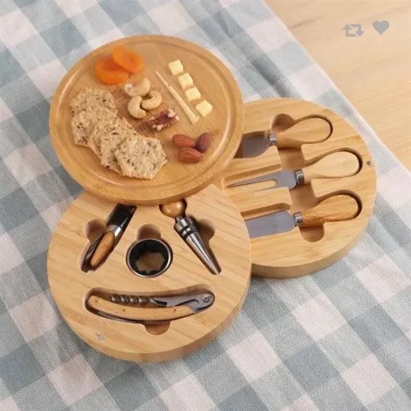 8-Piece Swivel Top Bamboo Charcuterie Cheese Board Set - 8-Piece Swivel Top Bamboo Charcuterie Cheese Board Set - Image 0 of 0
