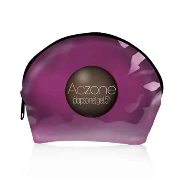 Half Moon Cosmetic Bag with Clear Vinyl Overlay - Half Moon Cosmetic Bag with Clear Vinyl Overlay - Image 3 of 7