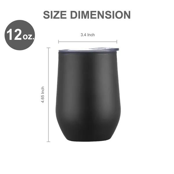 12 oz. Stainless Coffee Stemless Wine Tumbler w/ Lid - 12 oz. Stainless Coffee Stemless Wine Tumbler w/ Lid - Image 1 of 7