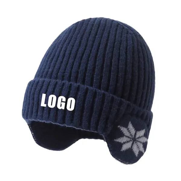 Warm Knit Winter Hat with Ear Protection - Warm Knit Winter Hat with Ear Protection - Image 0 of 2