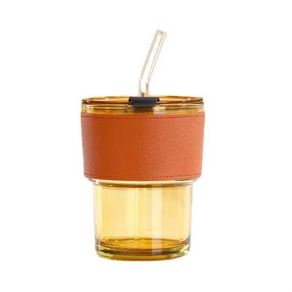 Bamboo Glass Coffee Drink Cup With Straw - Bamboo Glass Coffee Drink Cup With Straw - Image 1 of 3