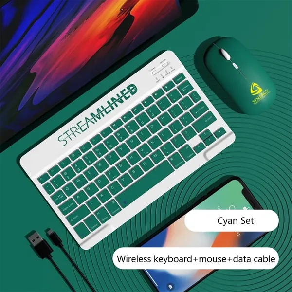 10"Bluetooth Keyboard + wireless mouse set - 10"Bluetooth Keyboard + wireless mouse set - Image 0 of 7