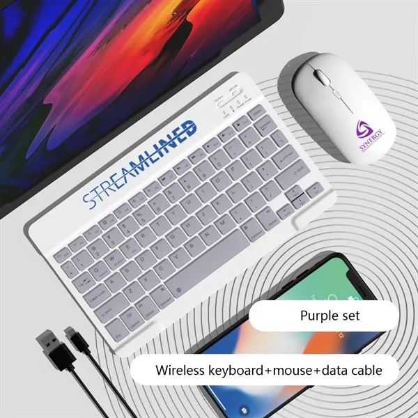 10"Bluetooth Keyboard + wireless mouse set - 10"Bluetooth Keyboard + wireless mouse set - Image 1 of 7