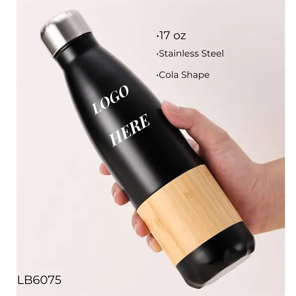 17 oz Bamboo Stainless Steel Insulated Water Bottles - 17 oz Bamboo Stainless Steel Insulated Water Bottles - Image 4 of 4